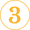 A graphic with the number 3 inside of an orange circle.