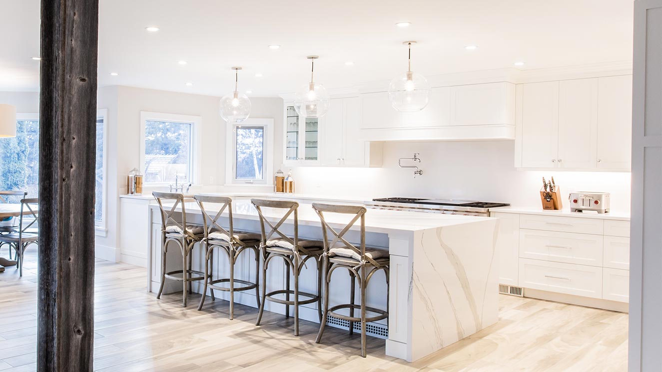 Modern Kitchen Renovation with White Cabinets in Hamilton, Ontario